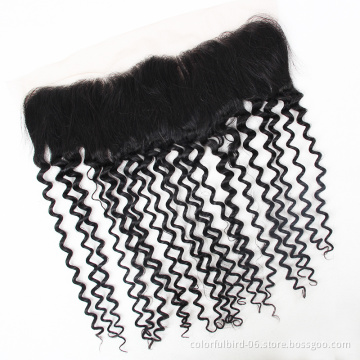 Free Sample 100% Virgin Hair Kinky Curly Double Drawn Human Hair 13*4 frontal Malaysian Afro Kinky Curly hair